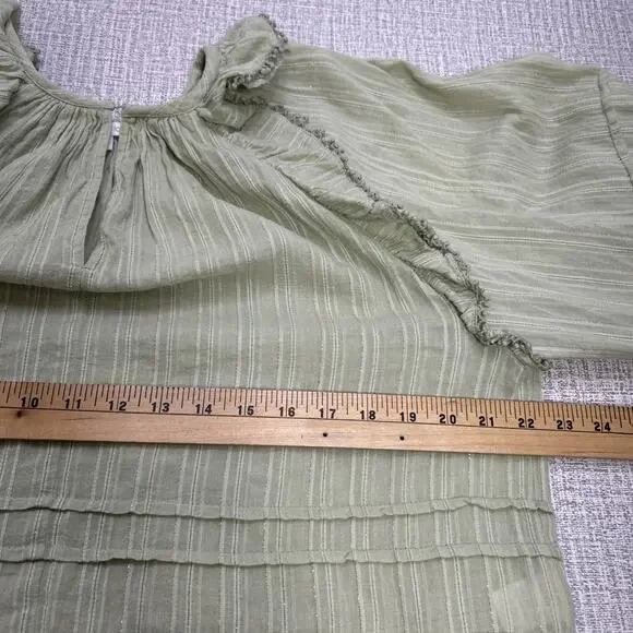 Love The Label Anthro Ruffled Full Sleeve Top Blouse M Green Fairy Romantic - Picture 6 of 9